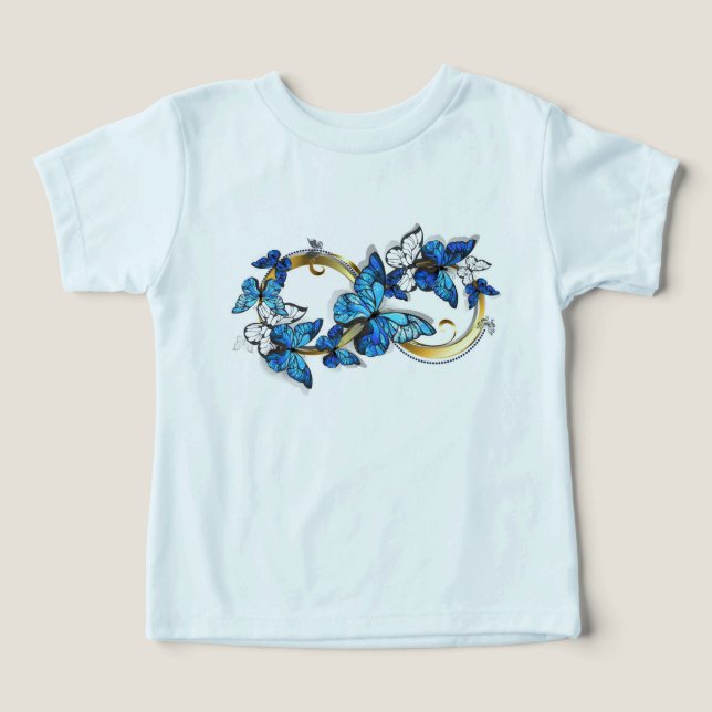 Símbolo infinito de mariposas Morpho azules (Diseño delantero )