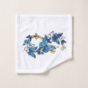Símbolo infinito de mariposas Morpho azules