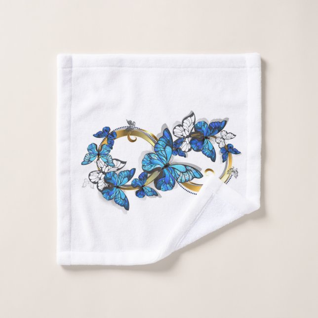 Símbolo infinito de mariposas Morpho azules (Toallita)