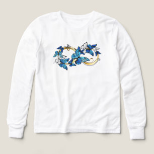 Símbolo infinito de mariposas Morpho azules