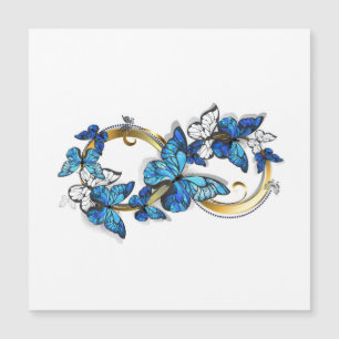 Símbolo infinito de mariposas Morpho azules