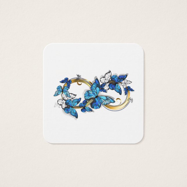 Símbolo infinito de mariposas Morpho azules (Anverso)