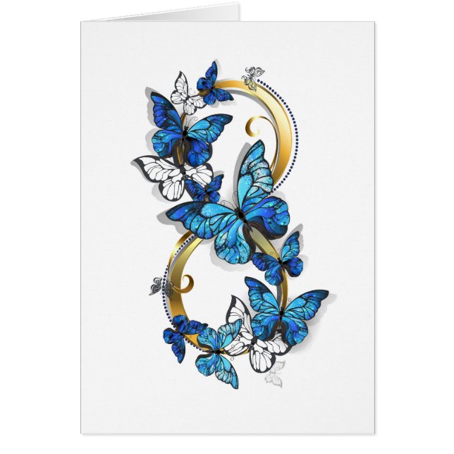 Símbolo infinito de mariposas Morpho azules (Frente)