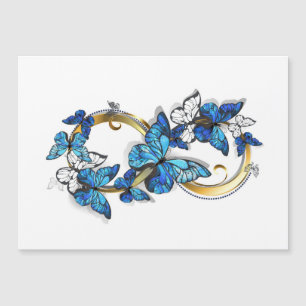 Símbolo infinito de mariposas Morpho azules
