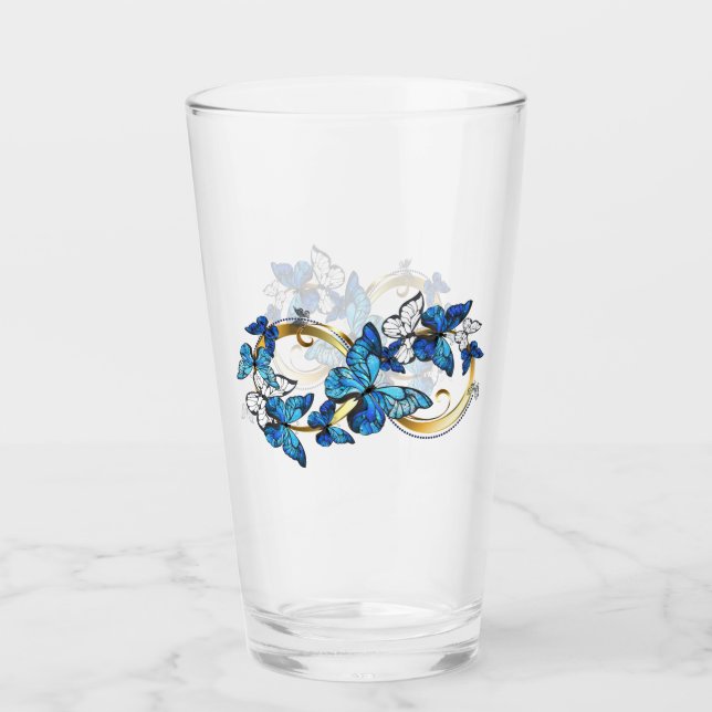Símbolo infinito de mariposas Morpho azules (Anverso)