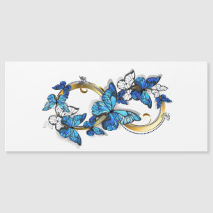 Símbolo infinito de mariposas Morpho azules