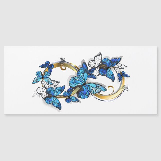 Símbolo infinito de mariposas Morpho azules (Anverso)