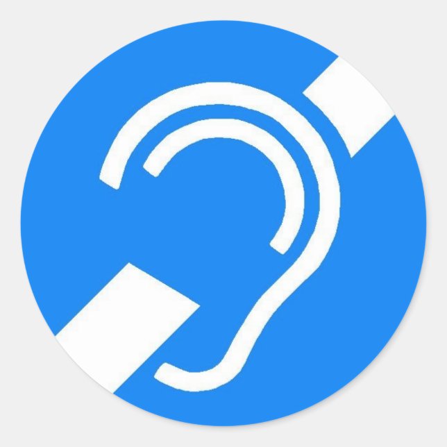 Símbolo internacional de pegatinas para sordos (Anverso)