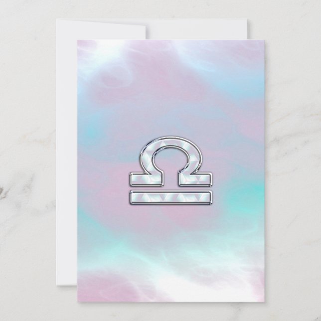 Símbolo libra zodiaco madre del estilo perla (Anverso)