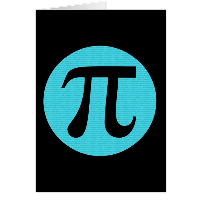 Símbolo Math geek Pi, azul sobre negro (Frente)