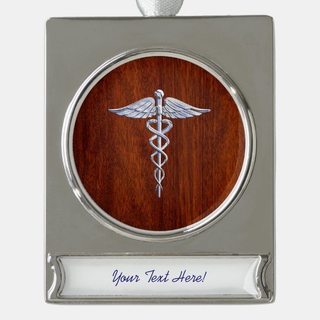 Símbolo médico del Caduceo plateado Decoración de  (Anverso)