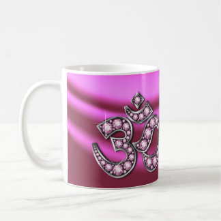 Símbolo Om con Copa de Piedras "Quartz Rosa"