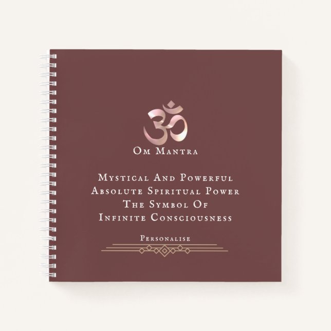 Símbolo Om Meditación Cotización Espiritual Diario (Anverso)