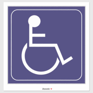 Símbolo Pegatina de silla de ruedas azul con disca