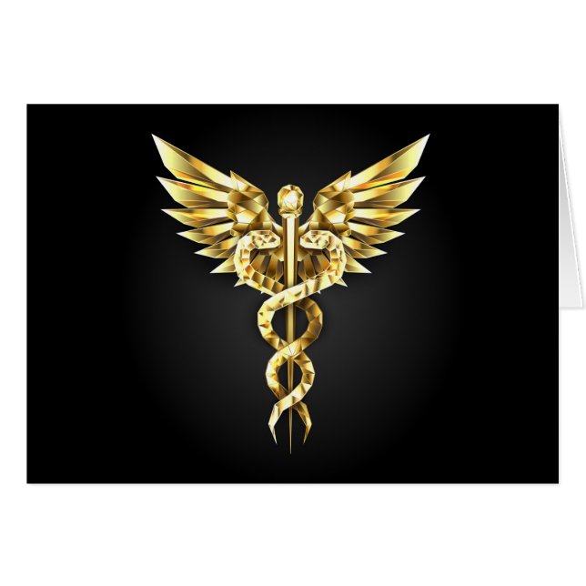 Símbolo poligonal de oro Caduceus (Anverso (Horizontal))
