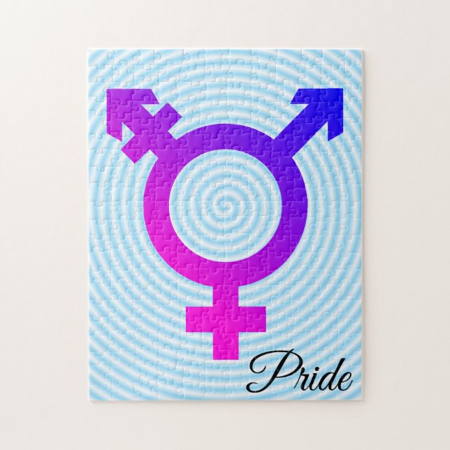 Símbolo Trans* rompecabezas rosa/azul (Vertical)