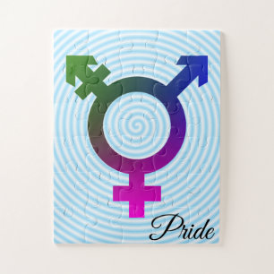 Símbolo Trans* rosa/azul/verde Puzzle