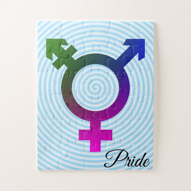 Símbolo Trans* rosa/azul/verde Puzzle (Vertical)