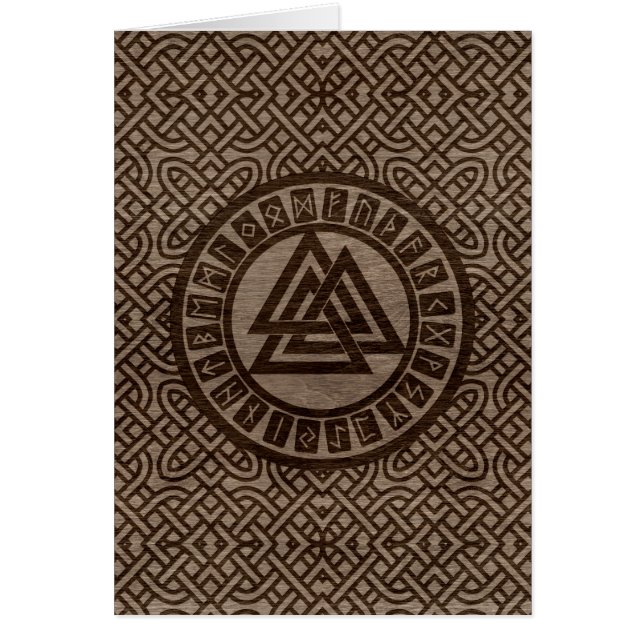 Símbolo y runas de Valknut en modelo céltico en la (Frente)