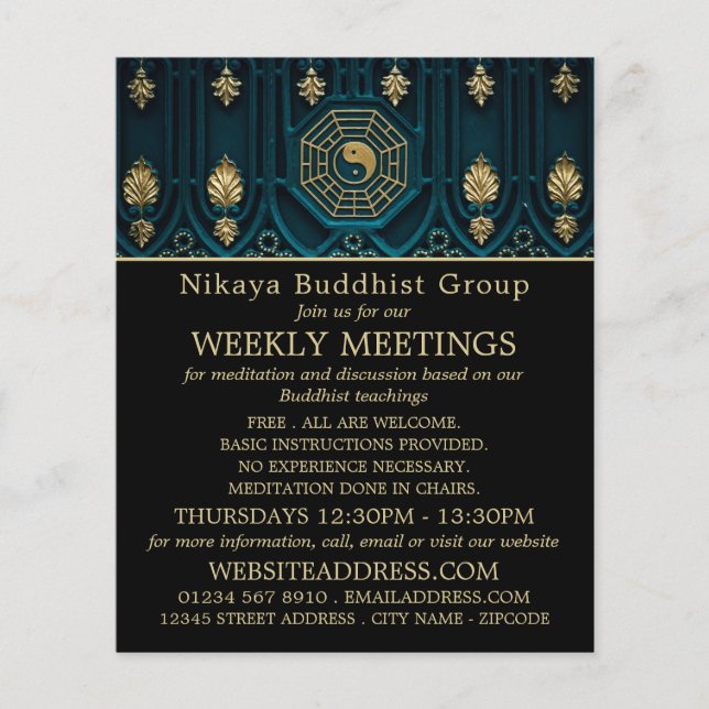 Símbolo Yin & Yang, publicidad de grupo budista (Frente)