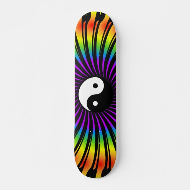 Símbolo Yin Yang y diseño espiral: Patineta (Anverso )