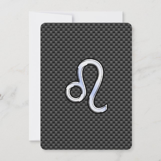 Símbolo Zodiac León Plateado en la impresión de fi (Anverso)