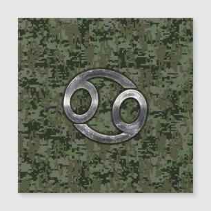 Símbolo zodiaco contra el cáncer en camo digital v