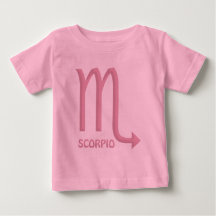 Símbolo zodiaco escorpión bebé niña camiseta rosa