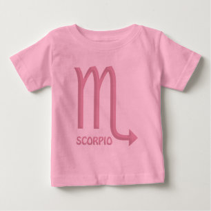 Símbolo zodiaco escorpión bebé niña camiseta rosa
