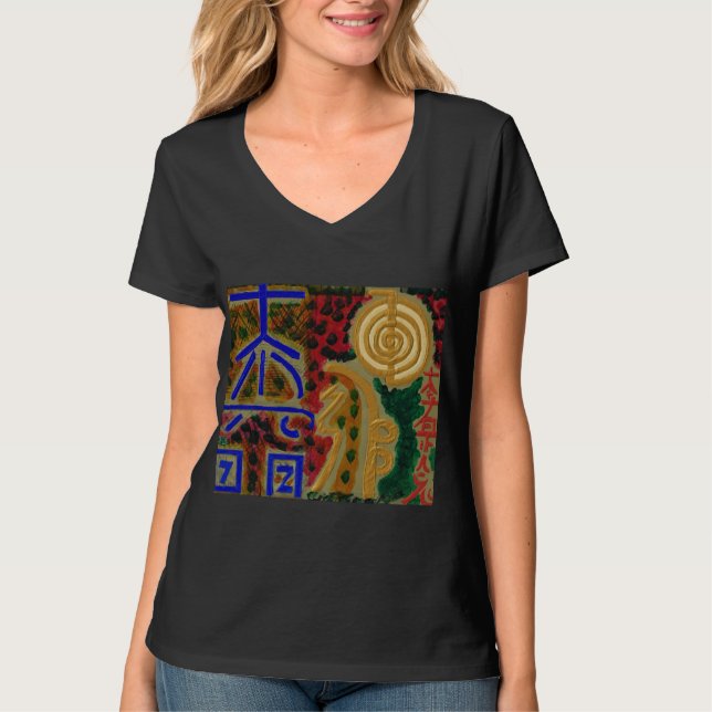 Símbolos curativos principales de REIKI. CAMISETA (Anverso)