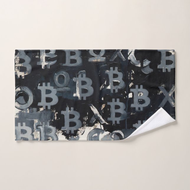 Símbolos de Bitcoin (Estilo: E) (Toalla de mano)
