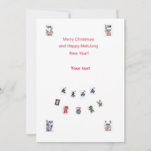 símbolos de fichas de Mahjong diseño para Navidad