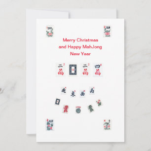 símbolos de fichas de Mahjong diseño para Navidad