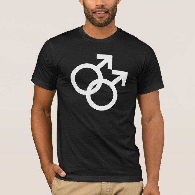 Símbolos de género masculino gay camiseta (Anverso)
