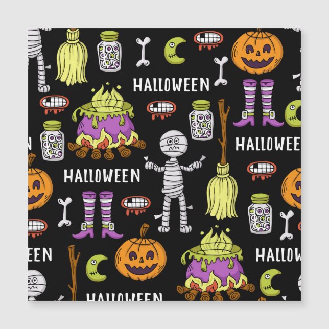 Símbolos de Halloween, tema vintage continuo (Anverso)