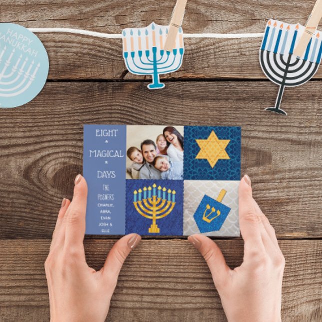 Símbolos de Hanukkah - Tarjeta postal de foto del  (Subido por el creador)