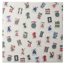 Símbolos de Mahjong en baldosas de insignia