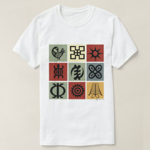Símbolos del patrimonio africano camiseta impresa 