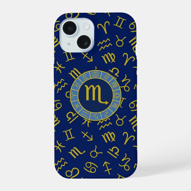 Símbolos Escorpio Zodiaco+Astrología Patrón Gld+Bl (Reverso )