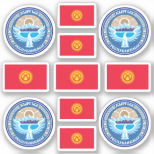 Símbolos kirguisos / escudo de armas y pegatina de