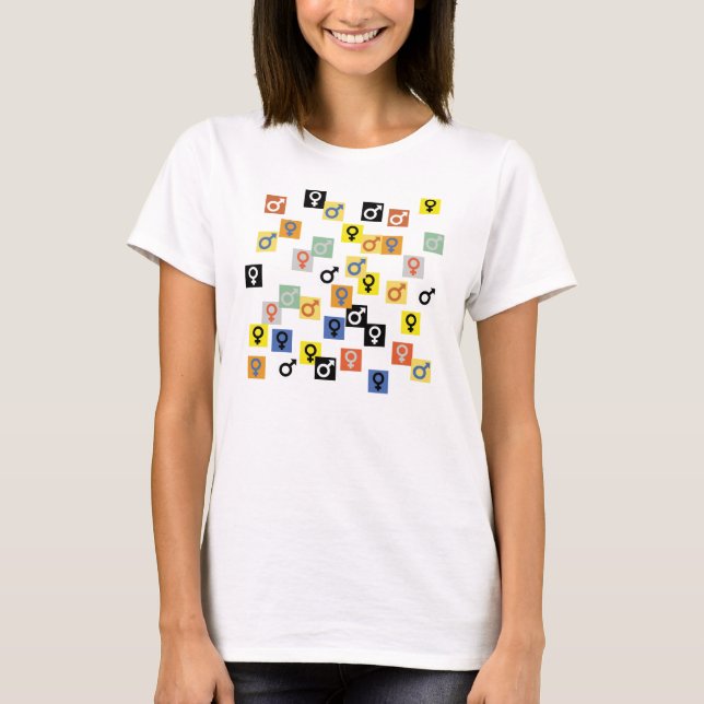 Símbolos masculino y femenino camiseta (Anverso)