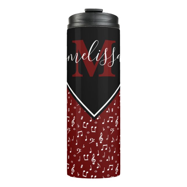 Símbolos musicales personalizados termo vaso (Anverso)