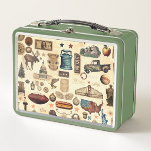 Símbolos nacionales vintage y nostálgicos de Estad