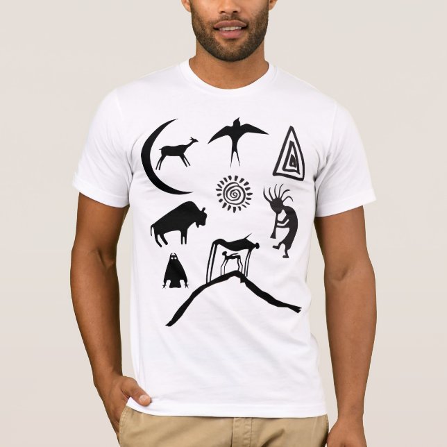 Símbolos y camiseta de los petroglifos animales (Anverso)