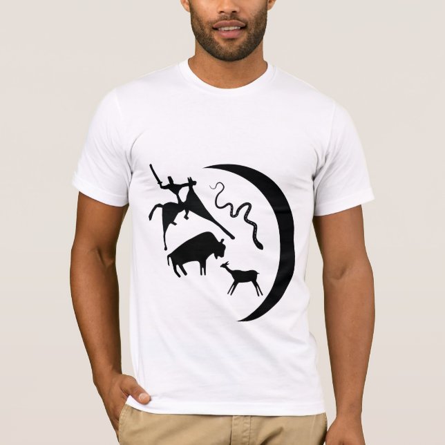 Símbolos y camiseta de los petroglifos animales (Anverso)