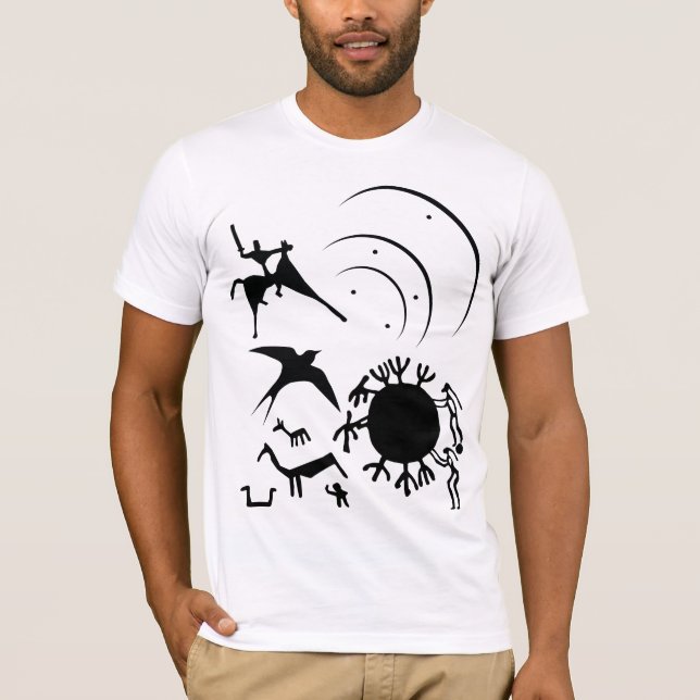 Símbolos y camiseta de los petroglifos animales (Anverso)