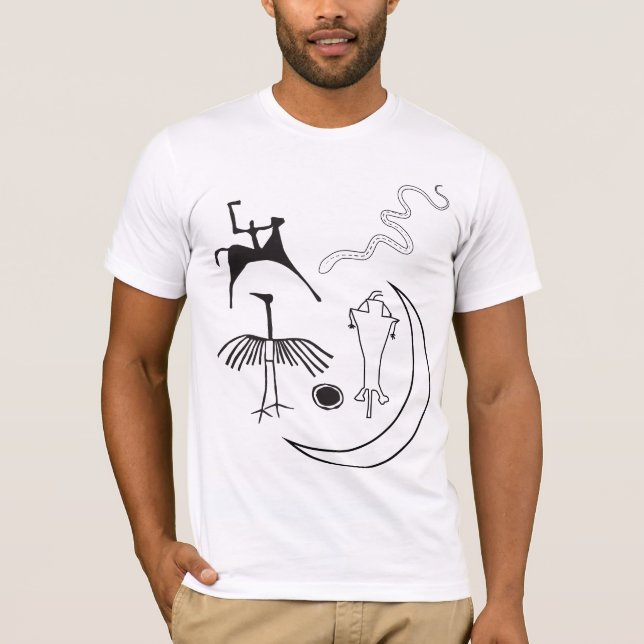 Símbolos y camiseta de los petroglifos animales (Anverso)