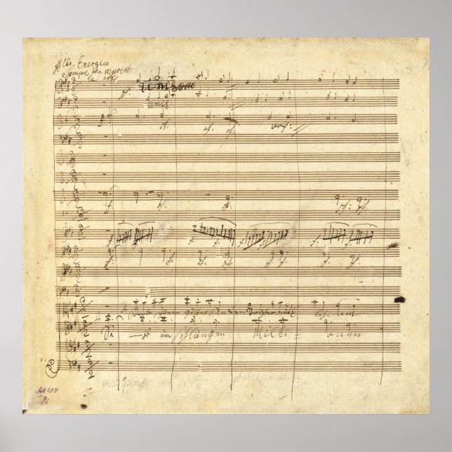 Simfonía de Beethoven No 9 Impresión manuscrita or (Frente)