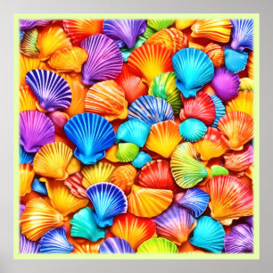 Simfonía de conchas marinas vibrantes Arte