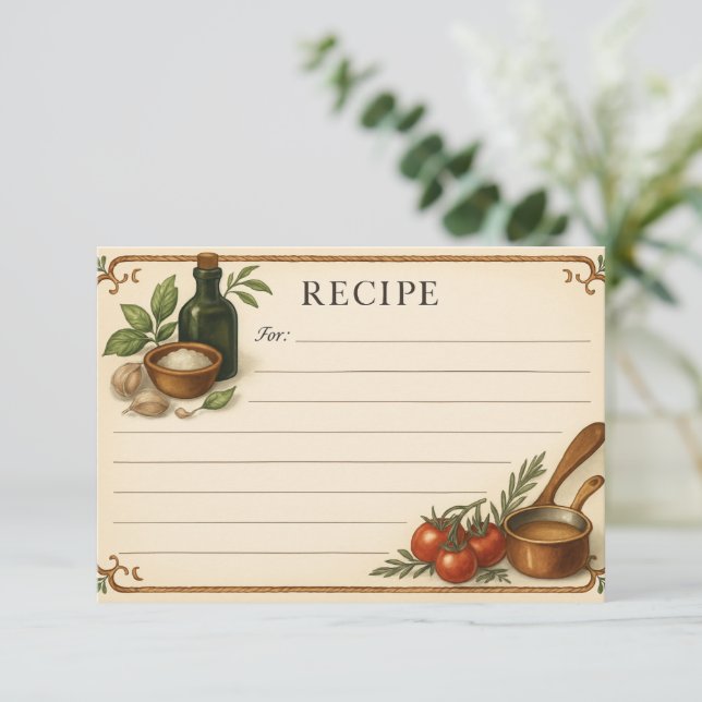 Simmering in Sicily Recipe Card (Anverso de pie)